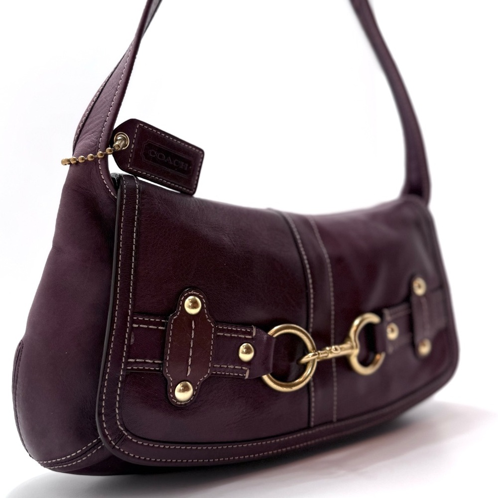 Vintage Coach Ergo Legacy XL Belted Hobo 11266 Burnished Plum Leather Y2K - Picture 5 of 15